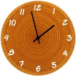 Horloge en verre tranche de bois 29 cm