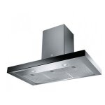 Hotte chemine plate roblin eden box 900 inox / verre noir - verre inox / noir