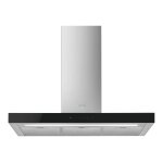 Hotte cheminée plate smeg universale kbt9l4vn - inox et verre noir Hotte cheminée plate smeg universale kbt9l4vn - inox et verre noir