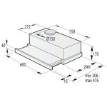 Hotte gorenje th62e3x semi - int�gr�e (semi - encastr�e) acier inoxydable 350 m� / h