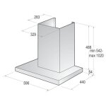 Hotte gorenje wht66236b mont�e au mur noir 469 m� / h