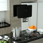 Hotte suspendue a lcd tactile verre trempe