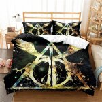 Housse de couette 200x200 parure de lit queen size parure de lit 2 personnes avec magic harry potter ...