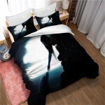 Housse de couette 200x200, parure de lit queen size, parure de lit 2 personnes avec motif dauphin sautant, ...