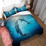 Housse de couette 200x200cm el�gante - parure de lit avec fermeture eclair motif dauphin saut - housse ...