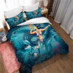 Housse de couette 200x200cm el�gante - parure de lit avec fermeture eclair motif dauphin saut - housse ...