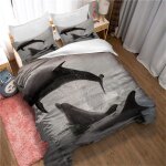 Housse de couette 200x200cm el�gante - parure de lit avec fermeture eclair motif dauphin saut - housse ...