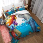 Housse de couette 200x200cm el�gante - parure de lit avec fermeture eclair motif dauphin saut - housse ...