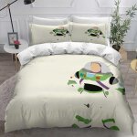 Housse de couette 3 pieces super douce avec fermeture eclair toy story, parure de lit 100 % microfibre, ...