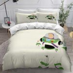 Housse de couette 3 pieces super douce avec fermeture eclair toy story, parure de lit 100 % microfibre, ...