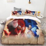 Housse de couette 3d exquise dessin anime sonic papier peint anime impression num�rique ensemble de literie ...