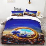 Housse de couette 3d exquise dessin anime sonic papier peint anime impression num�rique ensemble de literie ...