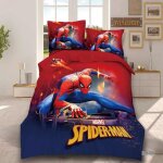 Housse de couette 3d motif dessin anime spider - man, impression num�rique, parure de lit, decoration ...