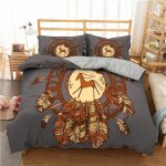Housse de couette attrape - r��ves parure de lit boh��me dreamcatcher en plumes imprim�� housse de couette ...