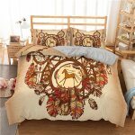 Housse de couette attrape - r��ves parure de lit boh��me dreamcatcher en plumes imprim�� housse de couette ...