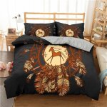 Housse de couette attrape - r��ves parure de lit boh��me dreamcatcher en plumes imprim�� housse de couette ...