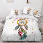 Housse de couette attrapeur de r��ves x imprim�� d plumes color��es parure de lit personnes hypoallergique ...