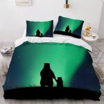 Housse de couette aurores bor��ales x imprim�� d animal noir parure de lit personnes hypoallergique microfibre ...