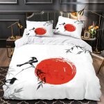 Housse de couette bambou soleil x imprim�� en d aquarelle peinture �� l'encre parure de lit personnes ...