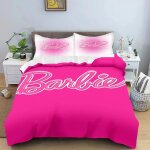 Housse de couette barbie princesse, parure de lit rose douce barbie pour enfants, housse de couette dessin ...