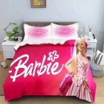 Housse de couette barbie princesse, parure de lit rose douce barbie pour enfants, housse de couette dessin ...
