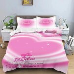 Housse de couette barbie princesse, parure de lit rose douce barbie pour enfants, housse de couette dessin ...