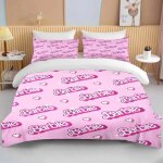 Housse de couette barbie princesse, parure de lit barbie rose douce pour filles, housse de couette moderne ...