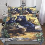 Housse de couette bear pour enfant fille, parure de lit housses de couettes en microfibre avec motif ...