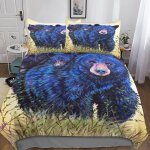 Housse de couette bear impression d animal parure de lit en microfibre hypoallergique housses de couettes ...