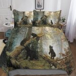 Housse de couette bear microfibre parure de lit housses de couettes animal avec taies d'oreiller d parure ...