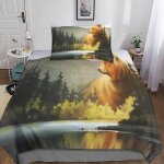 Housse de couette bear microfibre parure de lit housses de couettes animal avec taies d'oreiller d parure ...