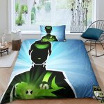 Housse de couette ben 10 hero, parure de lit 3 pieces, housse de couette ultra douce et hypoallerg�nique ...