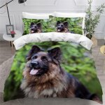 Housse de couette berger allemand x imprim�� d chien de compagnie parure de lit personnes hypoallergique ...