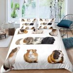 Housse de couette blanc cochon d'inde animal animal de compagnie x cm arure de lit personne ?avehousse ...