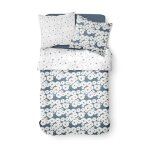 Housse de couette bleue 220x240 + 2 taies