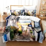 Housse de couette d bord de mer x cm parure de lit pas cher + x taies d'oreiller xcm microfibre parure ...