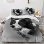 Housse de couette border collie x imprim�� d chien animal parure de lit personnes hypoallergique microfibre ...