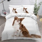 Housse de couette border collie x imprim�� d chien de compagnie parure de lit personnes hypoallergique ...