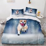 Housse de couette bouledogue x imprim�� d animaux chiens parure de lit personnes hypoallergique microfibre ...