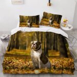 Housse de couette bouledogue x imprim�� d chien animal parure de lit personnes hypoallergique microfibre ...