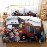 Housse de couette camion de pompier parure de lit sam le pompier taie d'oreiller parure de lit sam le ...