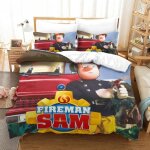 Housse de couette camion de pompier parure de lit sam le pompier taie d'oreiller parure de lit sam le ...