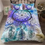 Housse de couette capteur de r��ve, attrape - r��ves parure de lit x cm avec fermeture��clair + taies ...