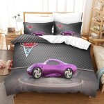 Housse de couette cars parure de lit cartoon impression num��rique d microfibre fermeture ��clair hypoallerg�� ...