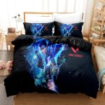 Housse de couette chaose valorant en polaire corail epaisse pour lit simple, plusieurs tailles, taie ...