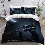 Housse de couette chat noir x imprim�� d animaux de dessin anim�� mignon parure de lit personnes hypoallergiqu ...