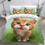 Housse de couette le chat x imprim�� d animaux de dessin anim�� parure de lit personnes hypoallergique ...
