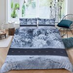 Housse de couette chemin forestier x imprim�� d hiver parure de lit personnes hypoallergique microfibre ...
