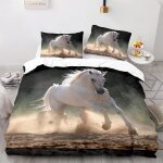 Housse de couette cheval x cm personne parure lit pi��ces animal literie d hd impression microfibre avec ...