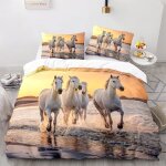 Housse de couette cheval x cm personne parure lit pi��ces animal literie d hd impression microfibre avec ...